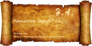 Hanuszek Agnéta névjegykártya